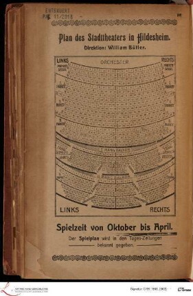 [Illustration:] Plan des Stadttheaters in Hildesheim.