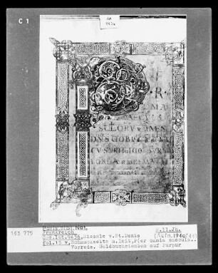 Missale aus Saint-Denis — Bildseite mit Initiale P, Folio 13verso