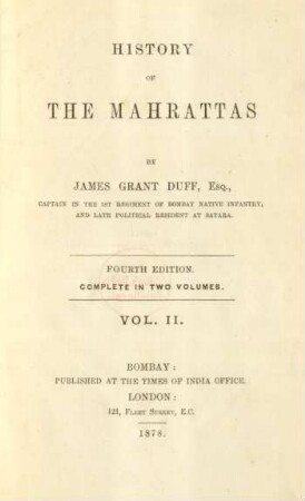 Vol. 2: History of the Mahrattas