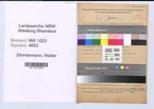 Entnazifizierung Walter Zimmermann , geb. 25.07.1906 (Zollsekretaer)