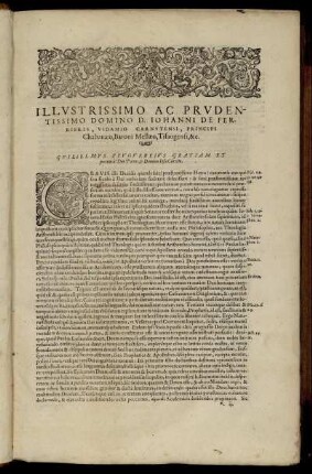 Illustrissimo Ac Prudentissimo Domino D. Iohanni De Ferrieres [...]