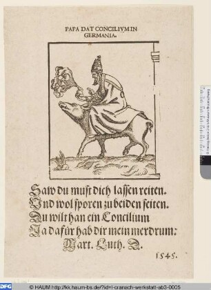 Der Papst reitet auf einer Sau