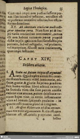 Caput XIV. De libero arbitrio