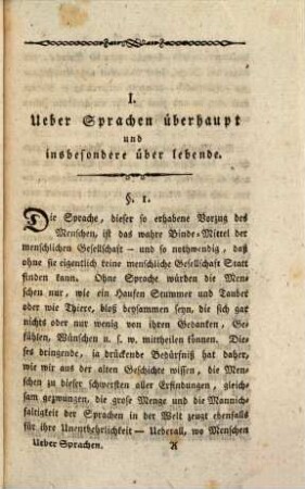 Ueber Sprachen, besonders über die lebenden, über die gewöhnlichen Sprachmeister und über eine bessere Methode, lebende Sprachen gründlicher, leichter und doch geschwinder zu erlernen : nebst einem Anhang