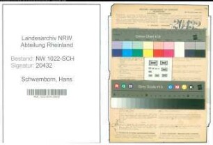 Entnazifizierung Hans Schwamborn , geb. 06.10.1890 (Musiker)