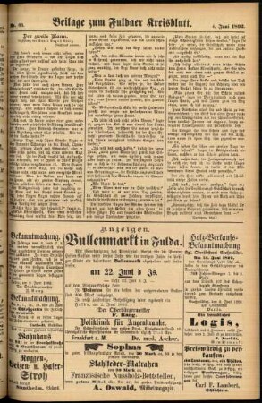 Zweite Ausgabe vom Samstag, den 04. Juni 1892.