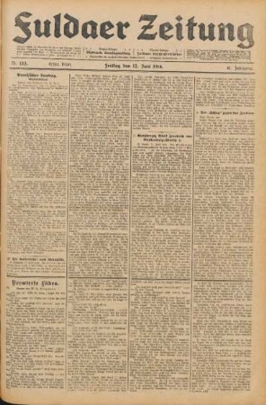 Ausgabe vom Freitag, den 12. Juni 1914.