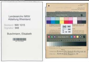 Entnazifizierung Elisabeth Buschmann , geb. 11.12.1897 (Schneiderin)