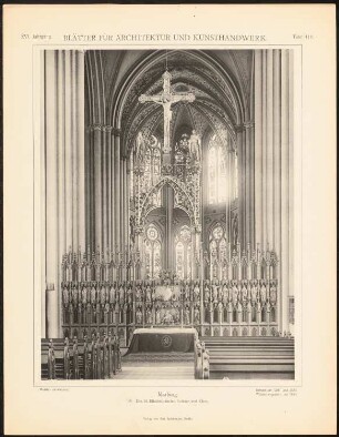 Elisabethkirche, Marburg: Lettner und Ostchor (aus: Blätter für Architektur und Kunsthandwerk, 16. Jg., 1903, Tafel 110)