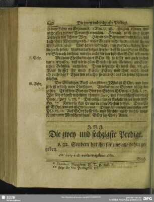 Die zwey und sechzigste Predigt