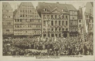 Hannover im Festschmuck des 9. Deutsch Sängerbundesfestes 23.-26. Aug. 1924 - Empfang auf dem Marktplatze