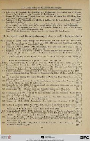 Graphik und Handzeichnungen des 17.-20. Jahrhunderts (Nr. 854-1062)