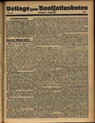 Zweite Ausgabe vom Sonntag, den 06. Dezember 1931.