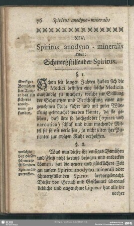 XIV. Spiritus anodyno-mineralis Oder: Schmertzstillender Spiritus