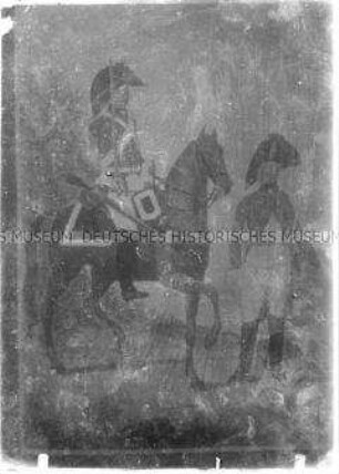 Darstellung von zwei Soldaten des preußischen Dragoner-Regiments Nr. 10, 1806