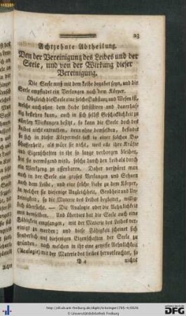 Achtzehnte Abtheilung.