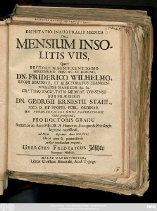 Disputatio Inauguralis Medica De Mensium Insolitis Viis