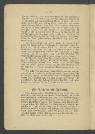 Ein Blick in die Zukunft