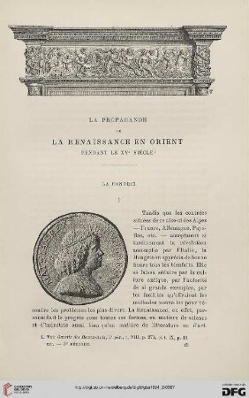 3. Pér. 12.1894: La propagande de la Renaissance en Orient pendant le XVe siècle, [1]