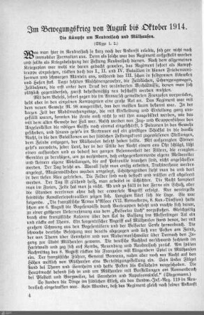 Im Bewegungskrieg von August bis Oktober 1914.