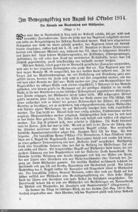 Im Bewegungskrieg von August bis Oktober 1914.
