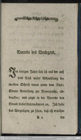Vorrede des Verlegers