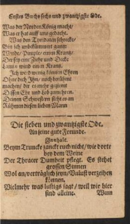 [Die sieben und zwantzigste Ode. - Die acht und dreyssigste Ode.]