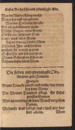 [Die sieben und zwantzigste Ode. - Die acht und dreyssigste Ode.]