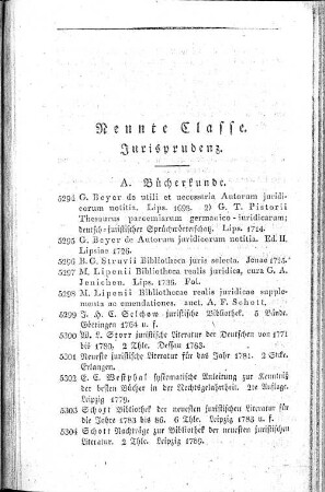 Neunte Classe. Jurisprudenz.