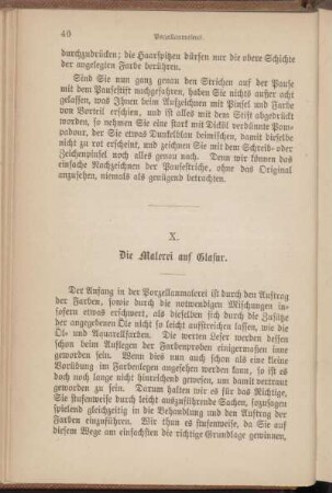 X. Die Malerei auf Glasur.