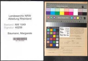 Entnazifizierung Margarete Baumann , geb. 08.07.1901 ()