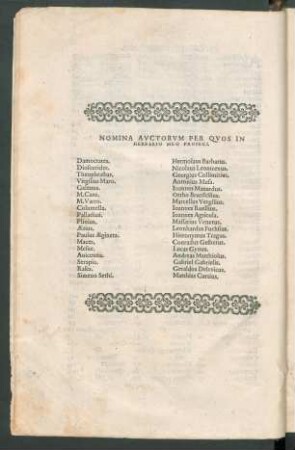 Nomina Auctorum Per Quos In Herbario Meo Profeci.