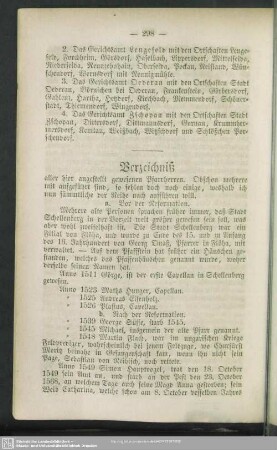 Verzeichniß aller hier angestellt gewesenen Pfarrherren