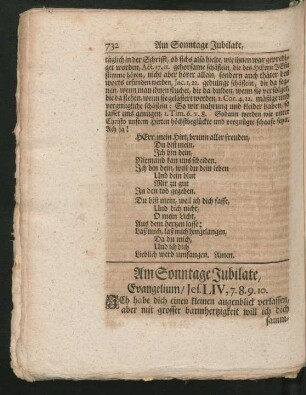 Am Sonntage Jubilate, Evangelium / Jes. LIV, 7.8.10