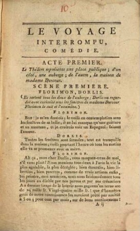 Le voyage interrompu : comédie en 3 actes, en prose