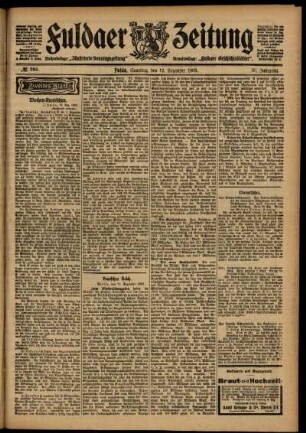 Zweite Ausgabe vom Samstag, den 12. Dezember 1903.
