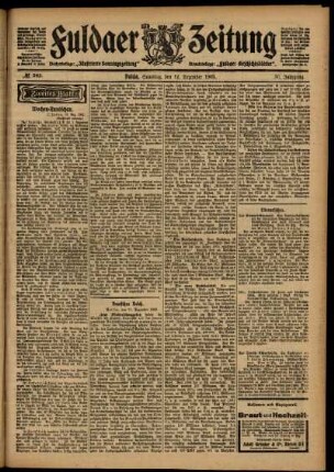Zweite Ausgabe vom Samstag, den 12. Dezember 1903.