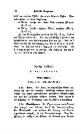 Zweiter Abschnitt. Staatenkunde
