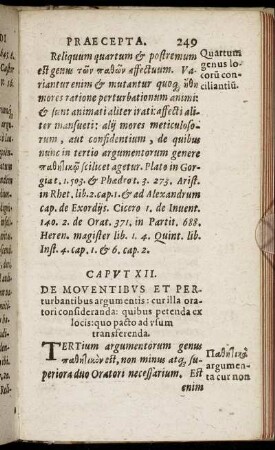 Caput XII. De Moventibus Et Perturbantibus argumentis [...]