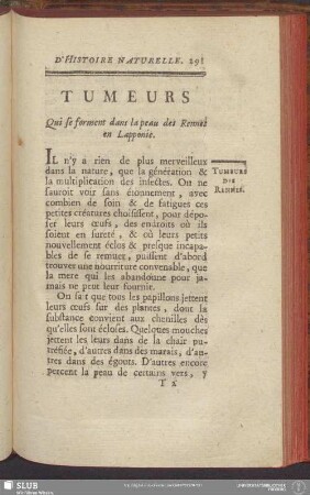 Tumeurs Qui se forment dans la peau des Rennes en Lapponie