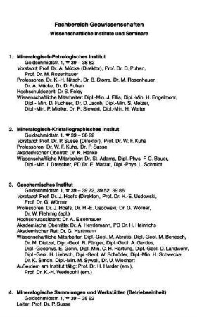 Fachbereich Geowissenschaften