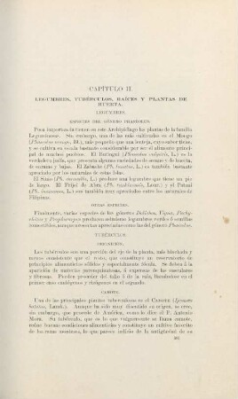 Capítulo II. Legumbres, tubérculos, raíces y plantas de huerta