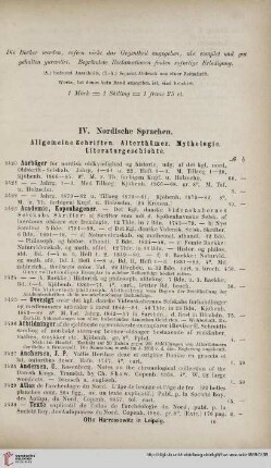 IV. Nordische Sprachen (Nr. 3420 - 3853)