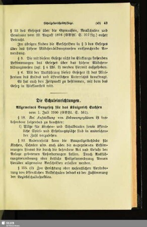 Die Schuleinrichtungen