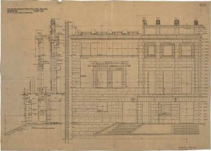Fischer, Theodor; Heilbronn; Stadt-Theater - Südseite (Ansicht, Schnitte)