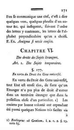 Chapitre VI. Des droits des Sujets étrangers.