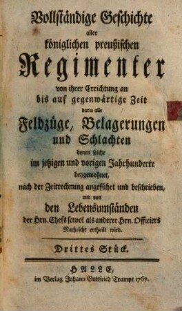 Geschichte und Nachrichten von dem königl. preuß. Fuselierregimente von Kleist ...