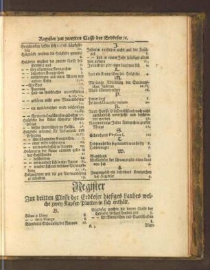 Register Zur dritten Classe der Erdkefer hiesiges Landes ...