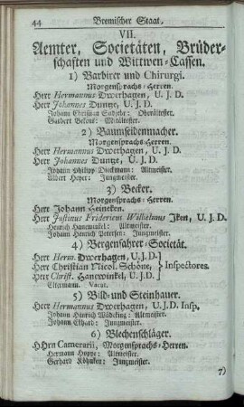 Aemter, Societäten, Brüderschaften und Wittwen-Cassen.