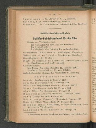 Schiffer-Betriebsverband für die Elbe